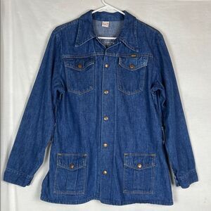 Vintage Maverick Snap Up Denim Jacket with Belt Loops